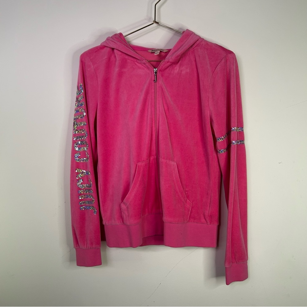 JUICY COUTURE | Hot Pink Velour Zip Up